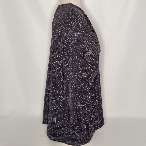 Tradition Black With Lilac & Grey Glitter Top - Picture 4 of 7